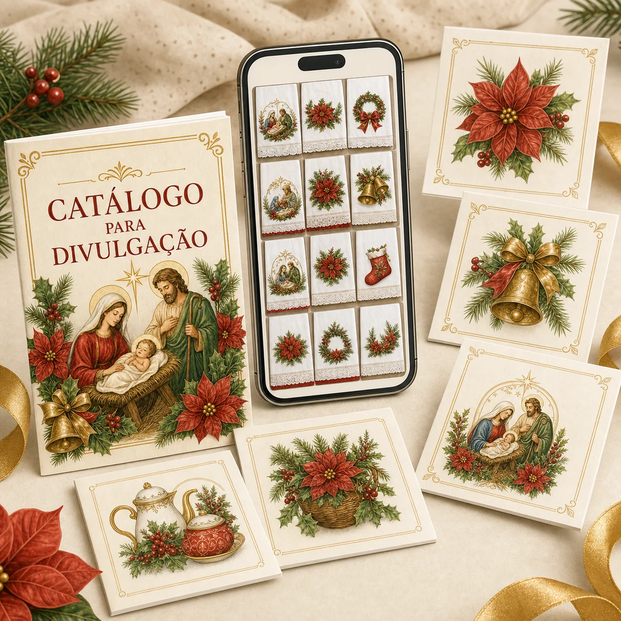 Catálogo para Divulgação do Natal Pintado, com imagens prontas para redes sociais