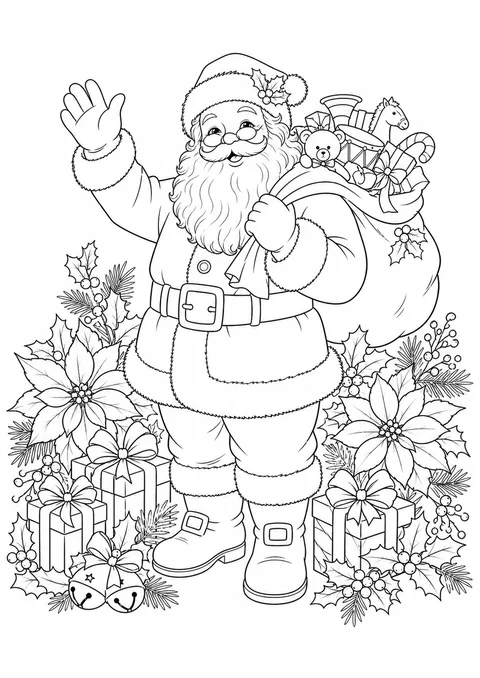 Risco de Papai Noel acenando